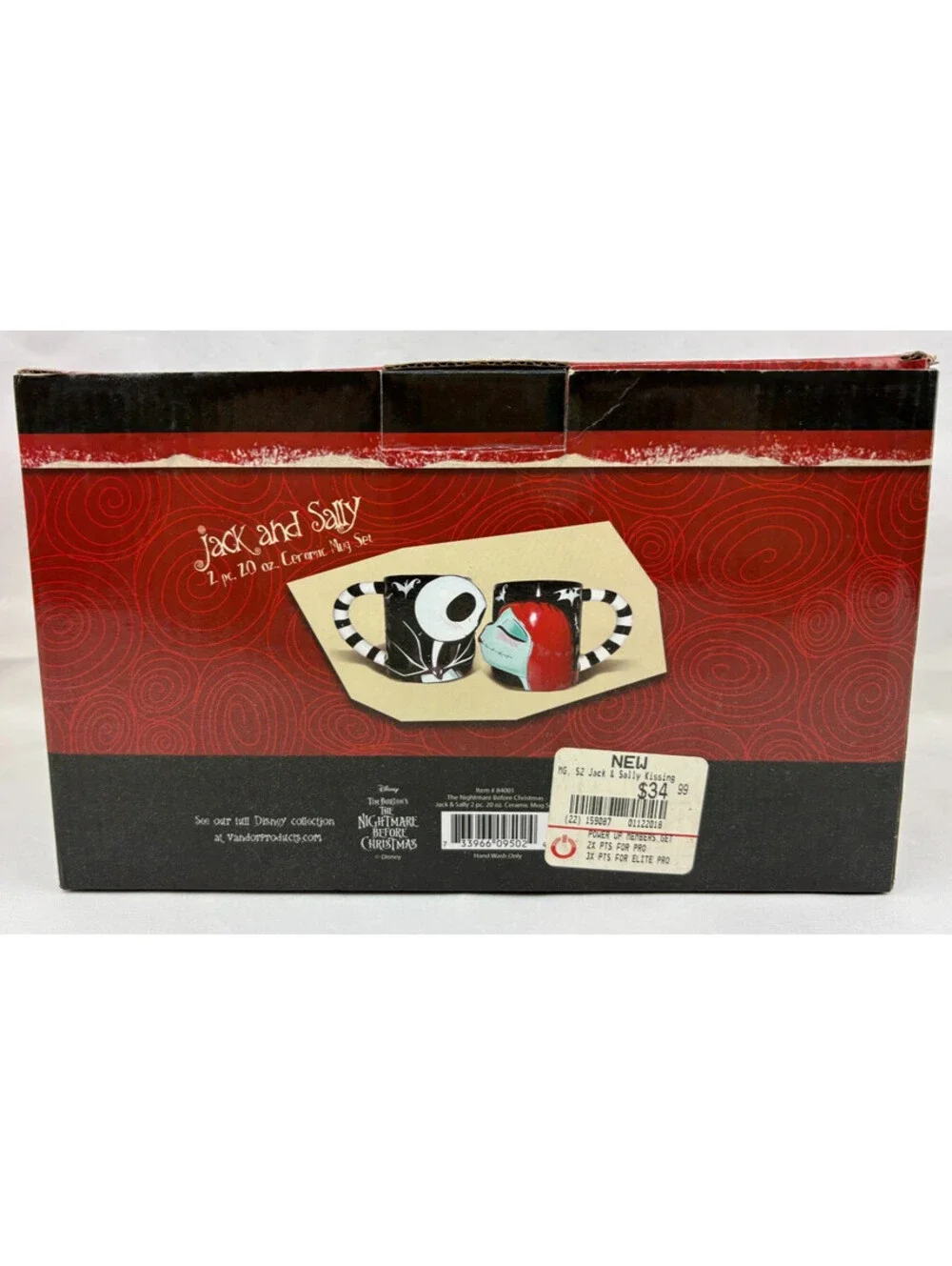 Tim Burton's The Nightmare Before Christmas Jack & Sally Kissing 2pc Mug Set